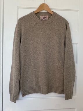 Tesma recycled cashmere crew neck sweater in oatmeal